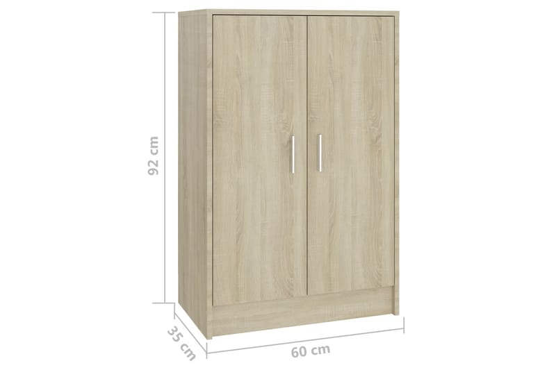 Skoskap sonoma eik 60x35x92 cm sponplate - Brun - Skoskap - Gangoppbevaring - Skooppbevaring