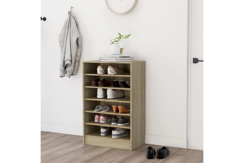 Skoskap sonoma eik 60x35x92 cm sponplate - Brun - Oppbevaring - Skooppbevaring - Skoskap