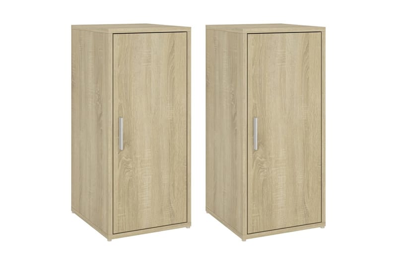 Skoskap svart 2 stk sonoma eik 32x35x70 cm sponplate - Brun - Oppbevaring - Skooppbevaring - Skoskap