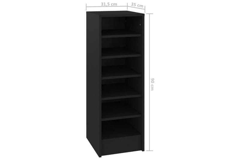 Skoskap svart 31,5x35x90 cm sponplate - Svart - Oppbevaring - Skooppbevaring - Skoskap