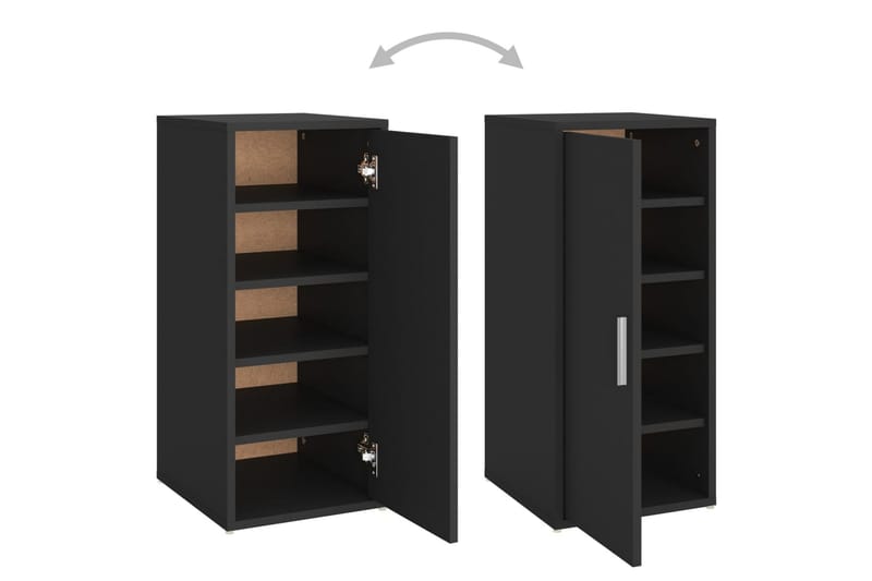 Skoskap svart 32x35x70 cm sponplate - Svart - Oppbevaring - Skooppbevaring - Skoskap