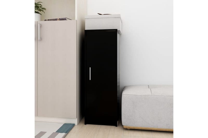 Skoskap svart 32x35x92 cm sponplate - Svart - Oppbevaring - Skooppbevaring - Skoskap