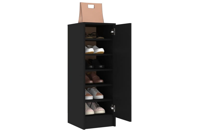 Skoskap svart 32x35x92 cm sponplate - Svart - Oppbevaring - Skooppbevaring - Skoskap