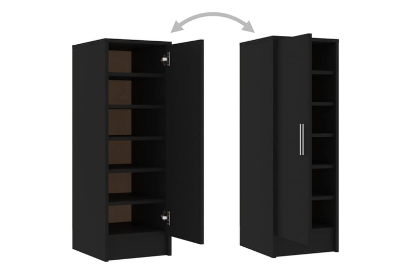 Skoskap svart 32x35x92 cm sponplate - Svart - Oppbevaring - Skooppbevaring - Skoskap