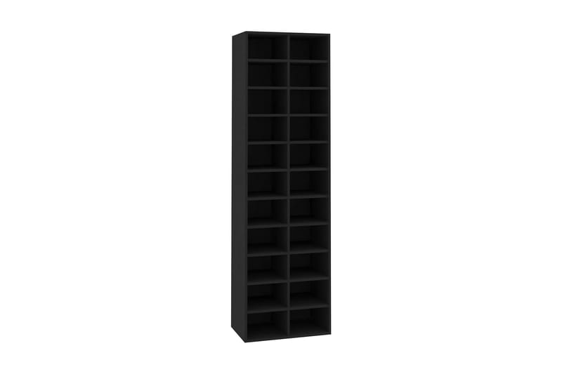 Skoskap svart 54x34x183 cm sponplate - Oppbevaring - Skooppbevaring - Skoskap