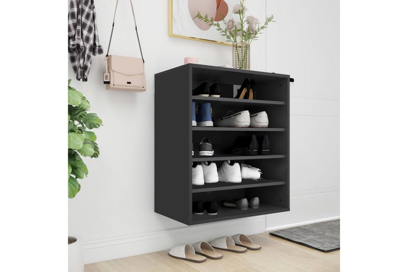 Skoskap svart 60x35x70 cm sponplate - Svart - Oppbevaring - Skooppbevaring - Skoskap