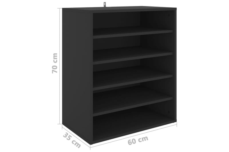 Skoskap svart 60x35x70 cm sponplate - Svart - Oppbevaring - Skooppbevaring - Skoskap