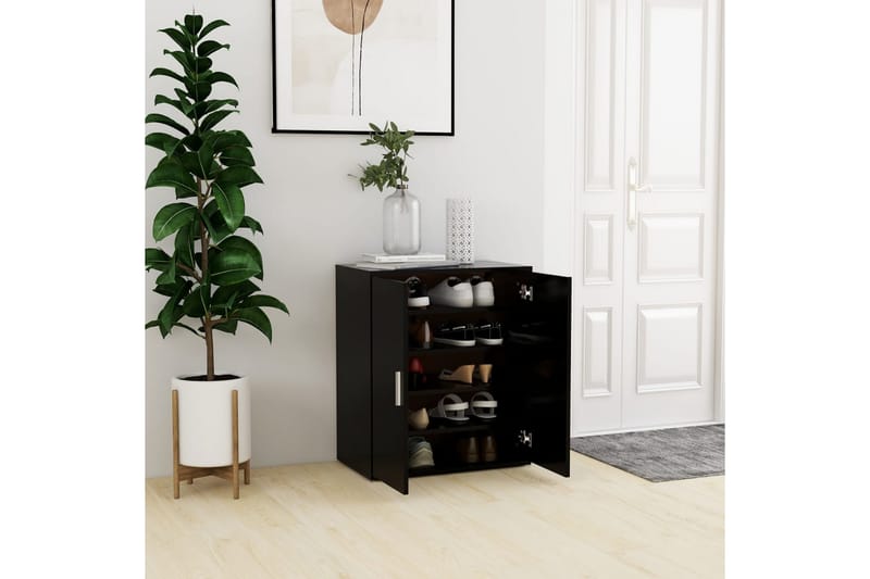Skoskap svart 60x35x70 cm sponplate - Svart - Oppbevaring - Skooppbevaring