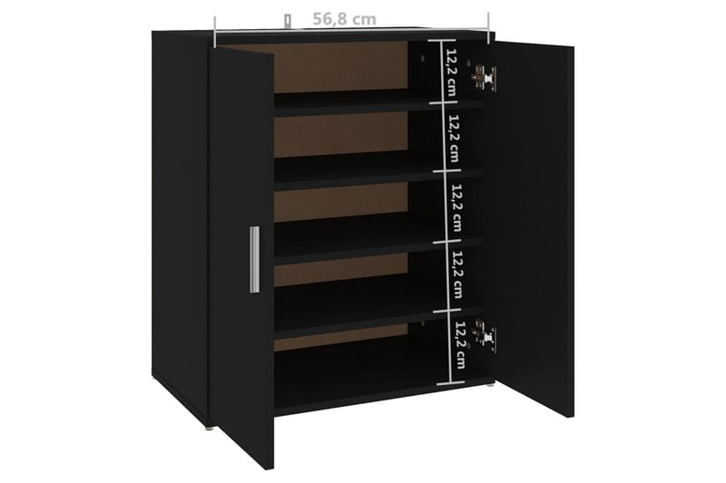 Skoskap svart 60x35x70 cm sponplate - Svart - Oppbevaring - Skooppbevaring