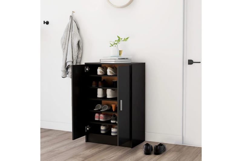 Skoskap svart 60x35x92 cm sponplate - Svart - Oppbevaring - Skooppbevaring - Skoskap