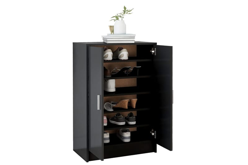 Skoskap svart 60x35x92 cm sponplate - Svart - Oppbevaring - Skooppbevaring - Skoskap