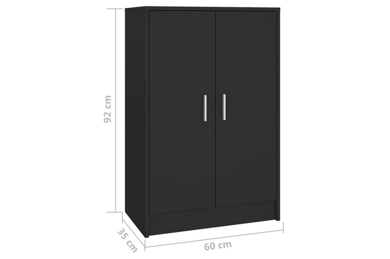 Skoskap svart 60x35x92 cm sponplate - Svart - Skoskap - Gangoppbevaring - Skooppbevaring