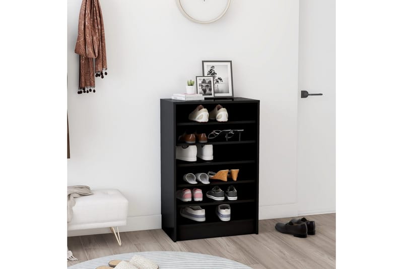 Skoskap svart 60x35x92 cm sponplate - Svart - Oppbevaring - Skooppbevaring - Skoskap