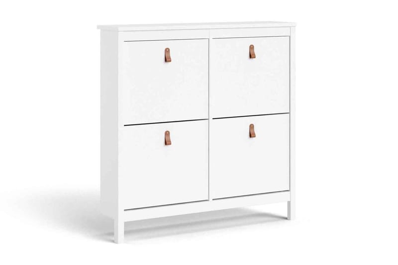 Vallvidera Skoskap 25x102 cm, Hvit/Natur