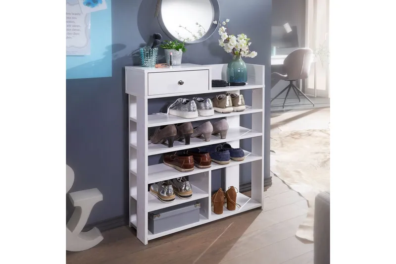 Skoskap Wohnling Foliert sponplate Åpen hylle 1 skuff - Oppbevaring - Skooppbevaring