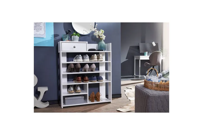 Skoskap Wohnling Foliert sponplate Åpen hylle 1 skuff - Oppbevaring - Skooppbevaring