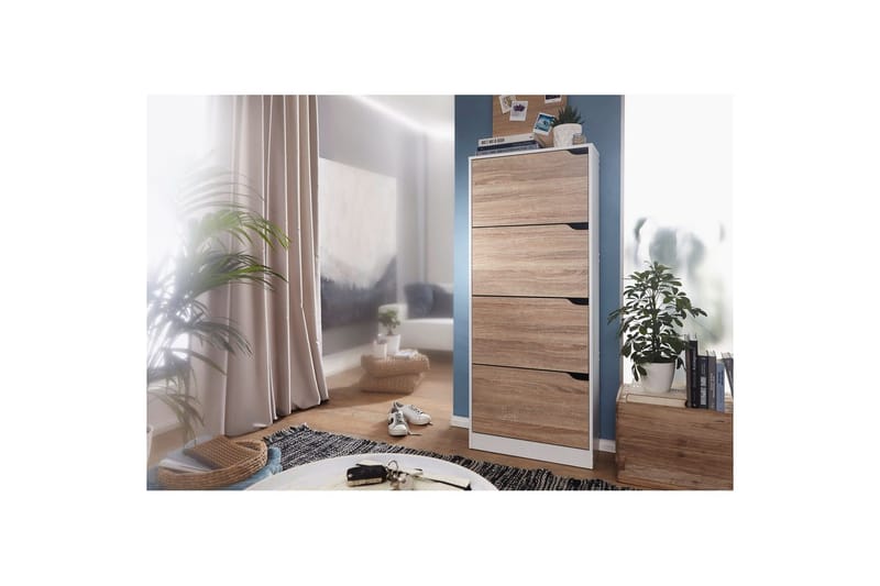 Skoskap Wohnling Foliert Sponplate 4 Utrekkbare Rom for 24 Par - Oppbevaring - Skooppbevaring - Skoskap