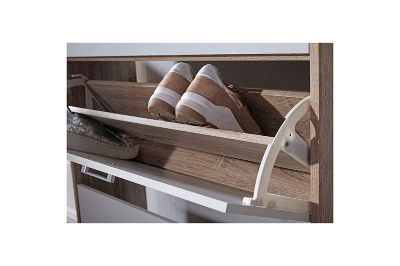 Skoskap Wohnling Foliert sponplate med hylleoppbevaring, 2 vippet ut rom, 1 skuff - Oppbevaring - Skooppbevaring - Skoskap