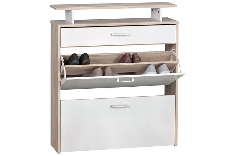 Skoskap Wohnling Foliert sponplate med hylleoppbevaring, 2 vippet ut rom, 1 skuff, undefined