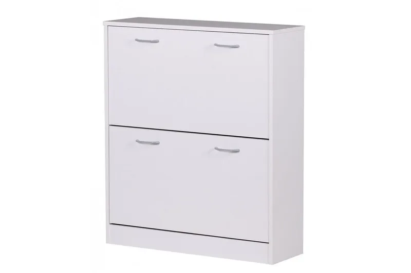 Skoskap Wohnling KIEL med 2 vippbare rom, foliert sponplate Hvit - Hvit - Oppbevaring - Skooppbevaring - Skoskap