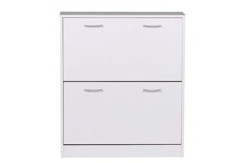 Skoskap Wohnling KIEL med 2 vippbare rom, foliert sponplate Hvit - Hvit - Oppbevaring - Skooppbevaring - Skoskap