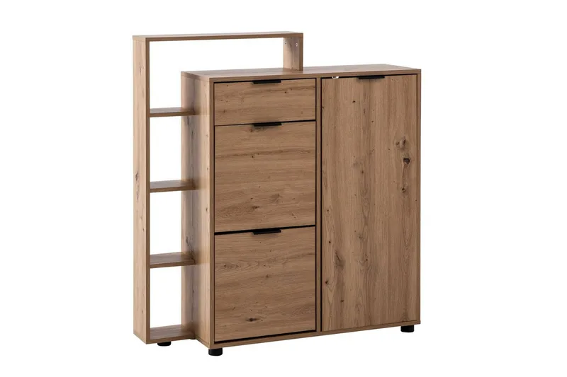 Skoskap Wohnling Massa 2 Uttrekkbare Rom for 12 Par Foliert Sponplate med 1 Dør Hylle, undefined