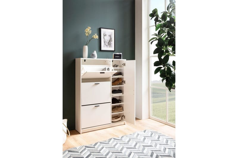 Skoskap Wohnling med 3 vippbare rom 1 dør melaminbelagt MDF moderne - Oppbevaring - Skooppbevaring - Skoskap