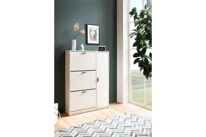 Skoskap Wohnling med 3 vippbare rom 1 dør melaminbelagt MDF moderne - Oppbevaring - Skooppbevaring - Skoskap