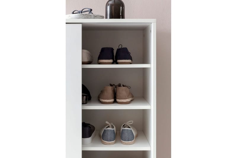 Skoskap Wohnling melaminbelagt MDF, skyvedører, for 20 par Hvit - Hvit - Oppbevaring - Skooppbevaring - Skoskap
