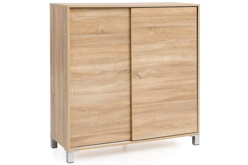 Skoskap Wohnling melaminbelagt MDF, skyvedører, for 20 par Sonoma - Sonoma - Oppbevaring - Skooppbevaring - Skoskap