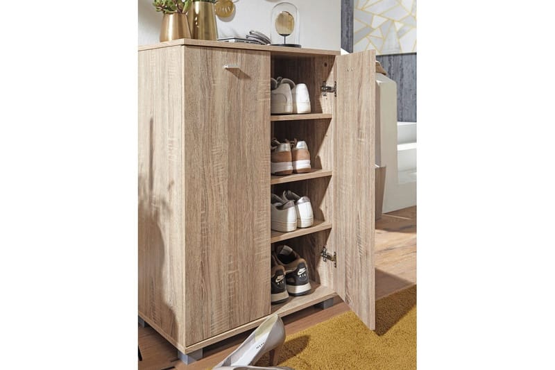 Skoskap Wohnling NIMES for 12 par og 2 dører, foliert sponplate Sonoma - Sonoma - Oppbevaring - Skooppbevaring - Skoskap