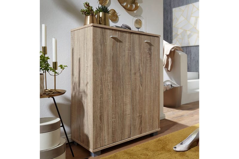 Skoskap Wohnling NIMES for 12 par og 2 dører, foliert sponplate Sonoma - Sonoma - Oppbevaring - Skooppbevaring - Skoskap