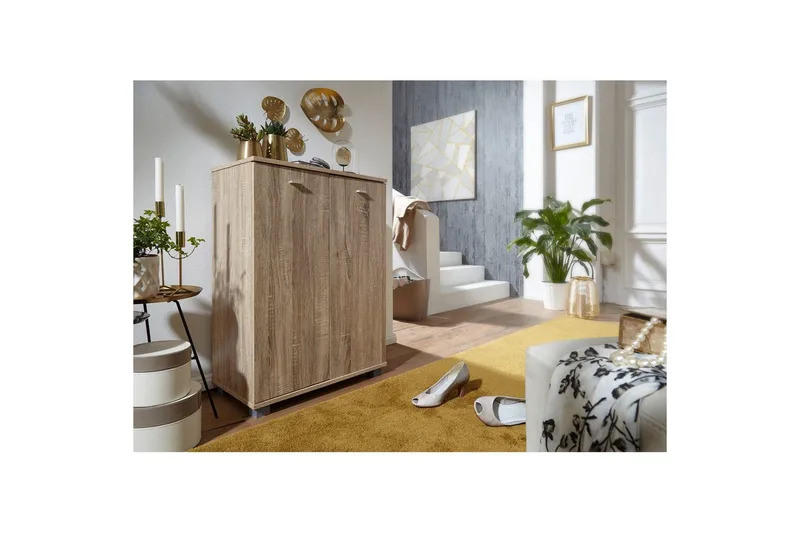 Skoskap Wohnling NIMES for 12 par og 2 dører, foliert sponplate Sonoma - Sonoma - Oppbevaring - Skooppbevaring - Skoskap