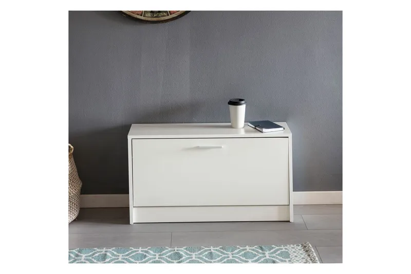 Skoskap Wohnling SPLIT med uttrekkbare rom, foliert sponplate Hvit - Hvit - Oppbevaring - Skooppbevaring - Skoskap