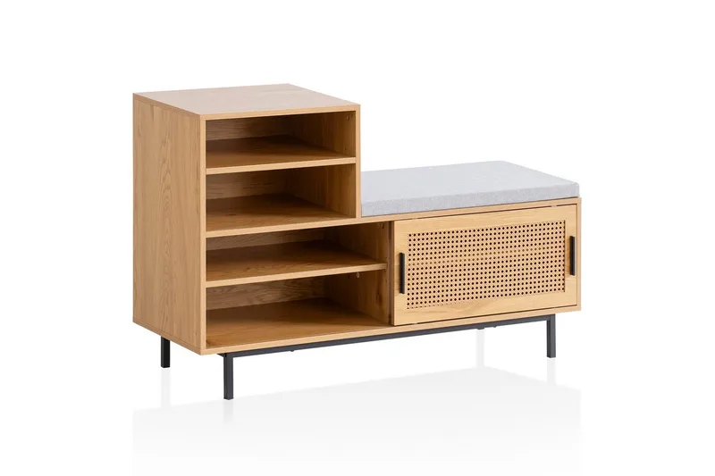 Skoskap Wohnling Polstret benk med skyvedør av Wienervevingoptikk Moderne, undefined