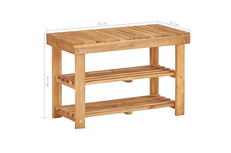 Skostativ 70x32x46 cm heltre akasie - Brun - Oppbevaring - Skooppbevaring