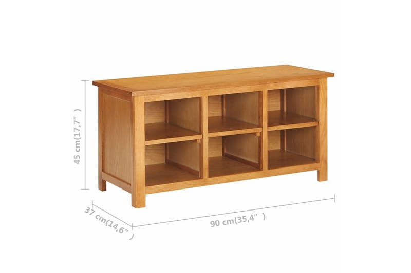 Skostativ 90x37x45 cm heltre eik & MDF - Oppbevaring - Skooppbevaring