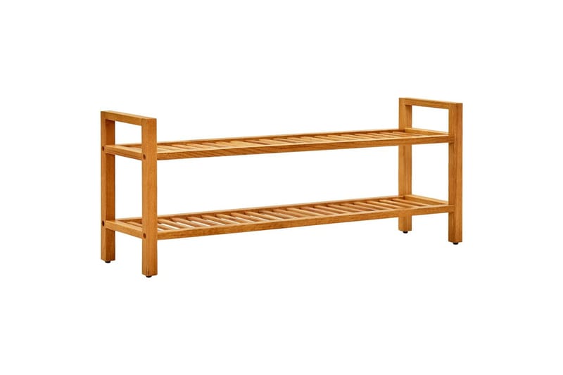 Skostativ med 2 hyller 100x27x40 cm heltre eik - Brun - Oppbevaring - Skooppbevaring