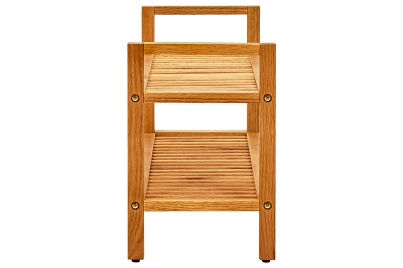 Skostativ med 2 hyller 100x27x40 cm heltre eik - Brun - Oppbevaring - Skooppbevaring