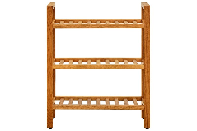 Skostativ med 3 hyller 50x27x60 cm heltre eik - Brun - Oppbevaring - Skooppbevaring