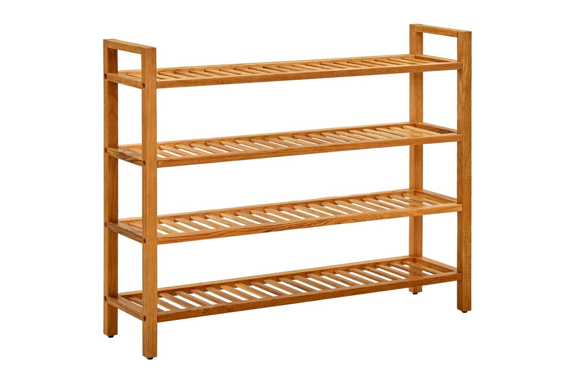 Skostativ med 4 hyller 100x27x80 cm heltre eik - Brun - Oppbevaring - Skooppbevaring