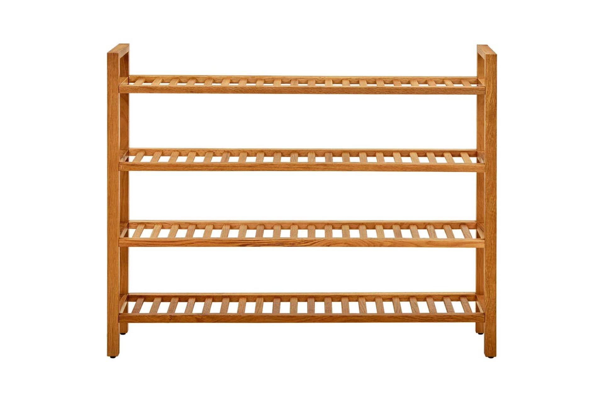 Skostativ med 4 hyller 100x27x80 cm heltre eik - Brun - Oppbevaring - Skooppbevaring