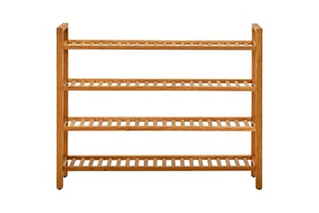 Skostativ med 4 hyller 100x27x80 cm heltre eik - Brun - Oppbevaring - Skooppbevaring