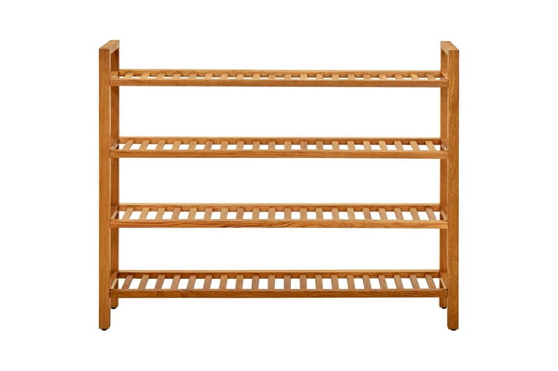 Skostativ med 4 hyller 100x27x80 cm heltre eik - Brun - Oppbevaring - Skooppbevaring