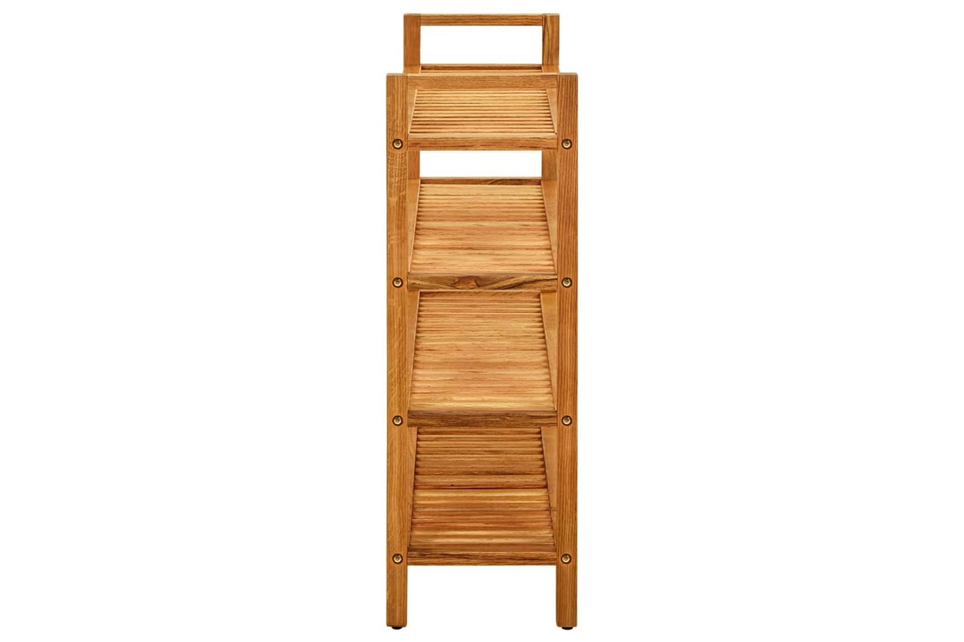 Skostativ med 4 hyller 100x27x80 cm heltre eik - Brun - Oppbevaring - Skooppbevaring