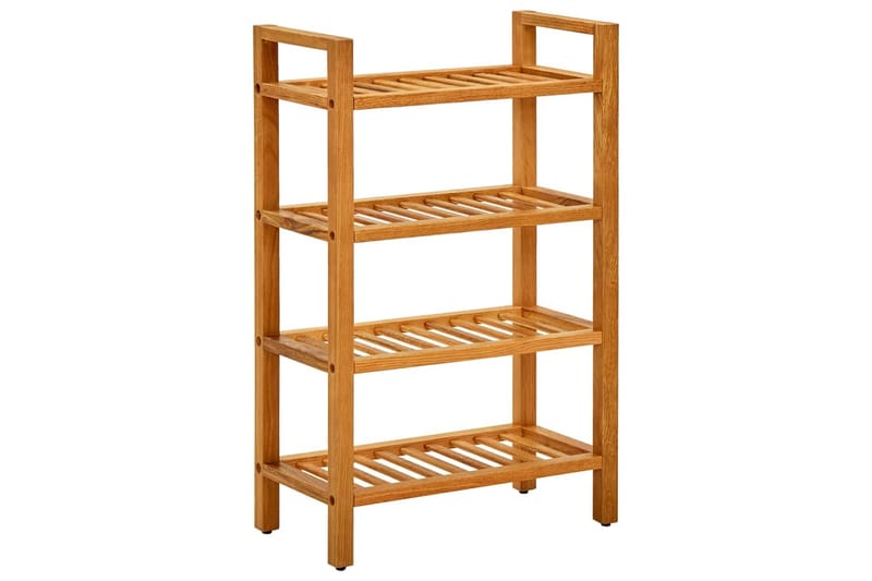 Skostativ med 4 hyller 50x27x80 cm heltre eik - Brun - Oppbevaring - Skooppbevaring