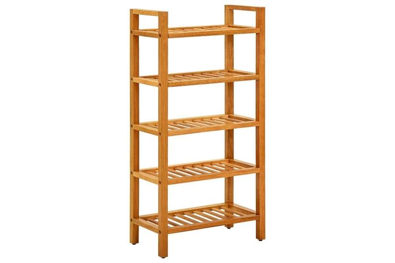 Skostativ med 5 hyller 50x27x100 cm heltre eik - Brun - Oppbevaring - Skooppbevaring