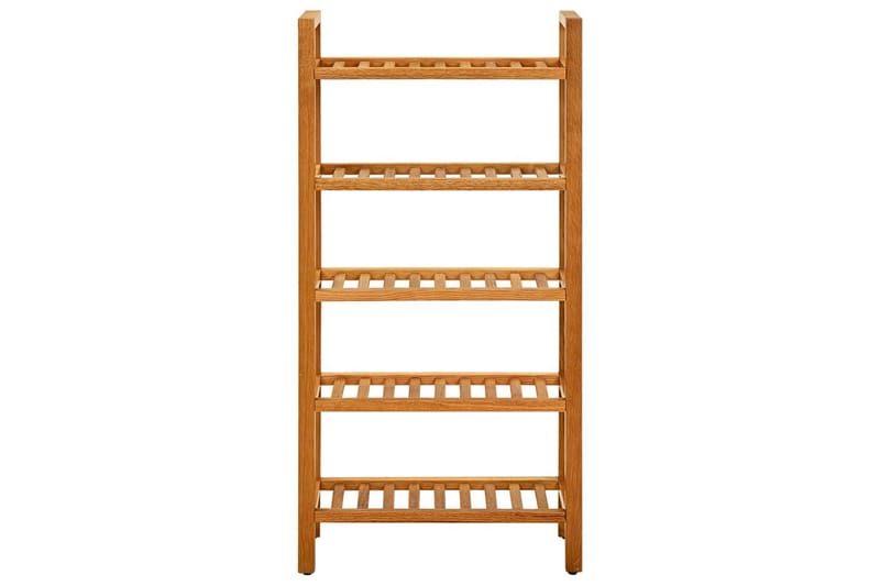 Skostativ med 5 hyller 50x27x100 cm heltre eik - Brun - Oppbevaring - Skooppbevaring