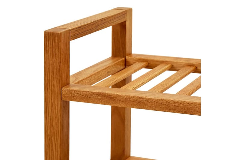 Skostativ med 5 hyller 50x27x100 cm heltre eik - Brun - Oppbevaring - Skooppbevaring