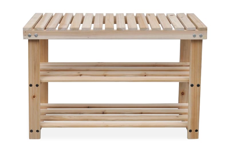 Skostativ med benktopp 2-i-1 heltre gran - Oppbevaring - Skooppbevaring